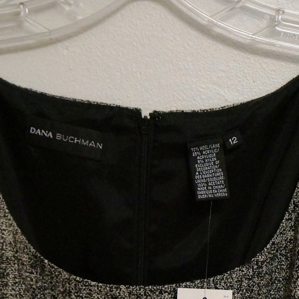 Dana Buchman Wool Sheath Dress w/ Brooch Pin (NWT) - Picture 5 of 7